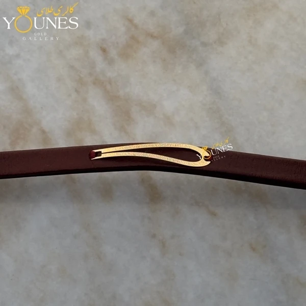 دستبند طلا زنانه چرم امگا